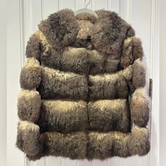 Jackets & Blazers - Vintage Rabbit Fur Coat